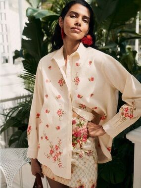 Sézane Maxy Button Up in Rose size 36/4